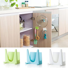 Load image into Gallery viewer, Plastic Kitchen Pot Pan Cover Shell Cover Sucker Tool Bracket Storage Rack