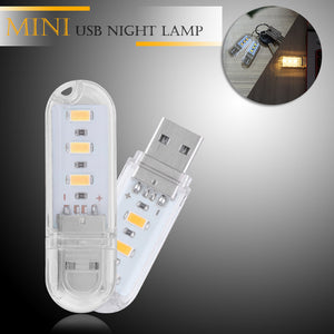 LemonBest Portable Mini 3-LED USB Light Night Lamp Outdoor Camping Light SMD 5730 for PC Desktop Laptop Notebook Power Bank