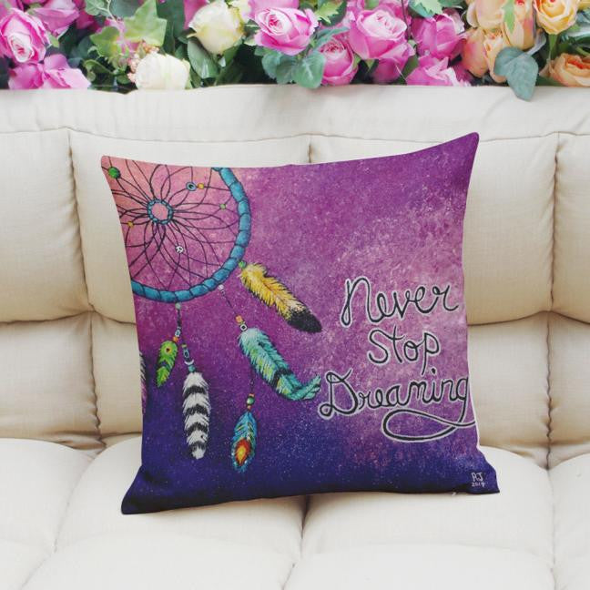 Feather Printing Dyeing Sofa Bed Home Decor Pillow Case Cushion Cover