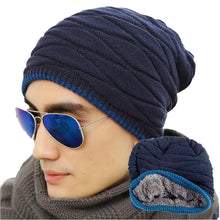 Load image into Gallery viewer, Men&#39;s Soft Lined Thick Knit Skull Cap Warm Winter Slouchy Beanies Hat