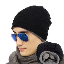 Load image into Gallery viewer, Men&#39;s Soft Lined Thick Knit Skull Cap Warm Winter Slouchy Beanies Hat