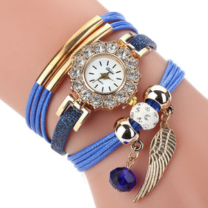 Watches Women Popular Quartz Watch Luxury Bracelet Flower Gemstone Wristwatch