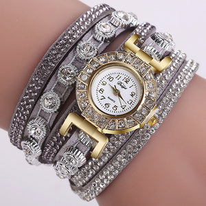 Women Fashion Casual Analog Quartz Women Rhinestone Watch Bracelet Watch DP