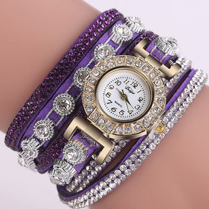 Women Fashion Casual Analog Quartz Women Rhinestone Watch Bracelet Watch DP