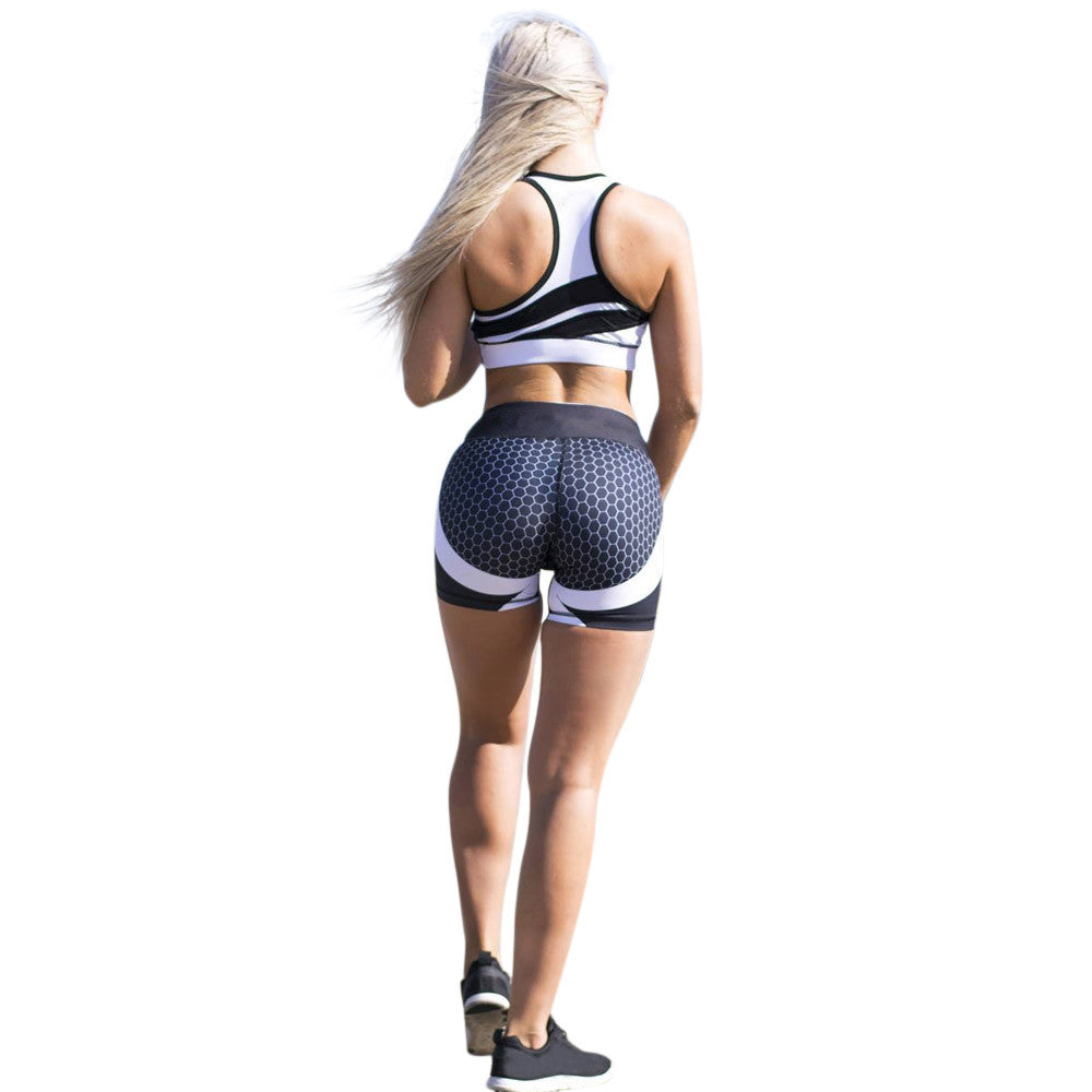 Womens 3D Print Yoga Skinny Workout Gym Leggings Sports Training Shorts Pants