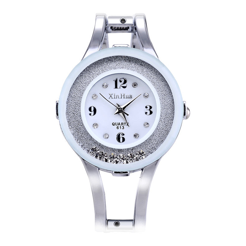 Fashion Full Steel Bracelet Watch Women Rhinestone Watch Female Clock