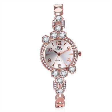 New Women Bracelet Soxy Luxury Brand Rose Gold  Women Dress Quartz  Watches