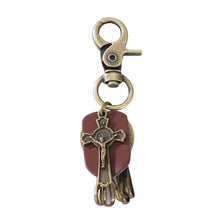 Load image into Gallery viewer, YYS056 Men&#39;s New Creative Punk Retro Alloy Cow Leather Keychains Keyrings