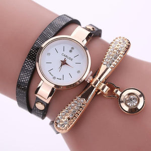 Punk Style Bracelet Watch Luxury Rhinestone Bangle Quartz Watch