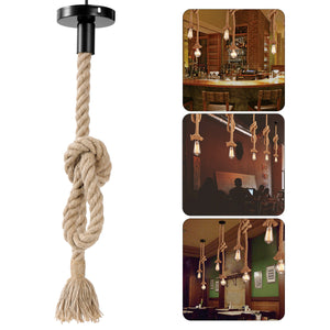 LEDMOMO 1M Pendant Hemp Lamp Rope Rustic Hanging Lights for Bedroom Restaurant Cafe Bar Country Style Decoration