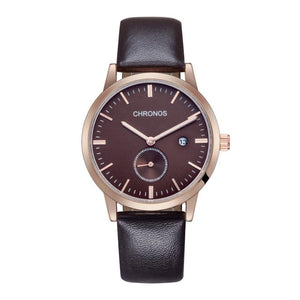 Fashion Casual Watch Men Watch Auto Date Men's Watch Leather Band Mens Watches