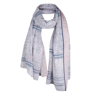 Women Leaves Printing Scarf Fashion Retro Female Multi-Purpose Shawl Scarf