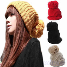 Load image into Gallery viewer, Women&#39;s Girl&#39;s Winter Slouch Knitting Cap Warm Beret Beanie Crochet Ski Hat Hot