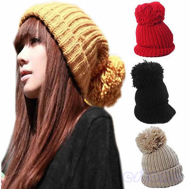 Women's Girl's Winter Slouch Knitting Cap Warm Beret Beanie Crochet Ski Hat Hot