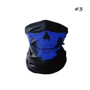 Men Women Cool Skull Design Adults Multi Function Ski Sports Motorcycle Biker Scarf Half Facial Mask Sports Headband