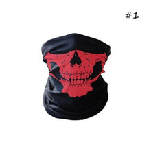 Load image into Gallery viewer, Men Women Cool Skull Design Adults Multi Function Ski Sports Motorcycle Biker Scarf Half Facial Mask Sports Headband