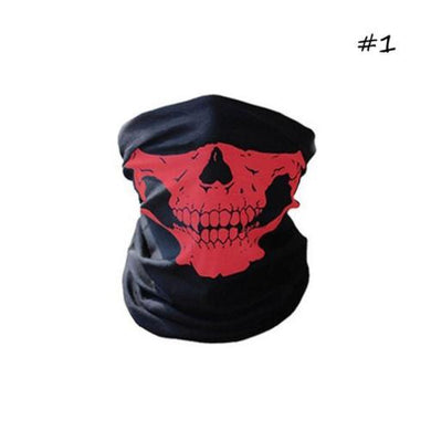 Men Women Cool Skull Design Adults Multi Function Ski Sports Motorcycle Biker Scarf Half Facial Mask Sports Headband