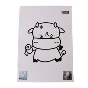 20 Patterns Creative Cartoon WC Sticker Toliet Sticker Vinyl Wall Art