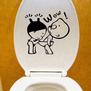 20 Patterns Creative Cartoon WC Sticker Toliet Sticker Vinyl Wall Art