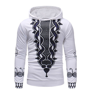 Fashion Street Style Stitching Design Print Hoodie