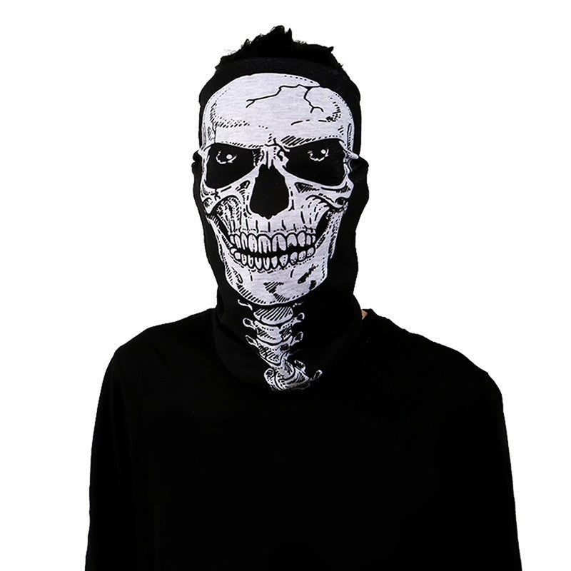 Skull Face Mask Tubular Bandana Head Gear Biker Paintball Ski Scarf Cap