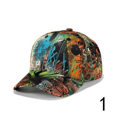 Personality Graffiti Printing Baseball Cap Unisex Adjustable Chapeau Sun Hat Hip hop Street Dancing Casual Cap