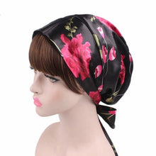 Load image into Gallery viewer, 1 PC Women&#39;s Fashion Satin Bow Headscarf Turban Cap Soft Bonnet Hair Wrap Womens Sleeping Cap