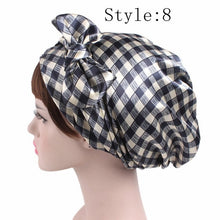 Load image into Gallery viewer, 1 PC Women&#39;s Fashion Satin Bow Headscarf Turban Cap Soft Bonnet Hair Wrap Womens Sleeping Cap