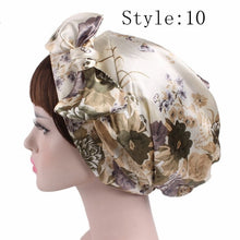 Load image into Gallery viewer, 1 PC Women&#39;s Fashion Satin Bow Headscarf Turban Cap Soft Bonnet Hair Wrap Womens Sleeping Cap