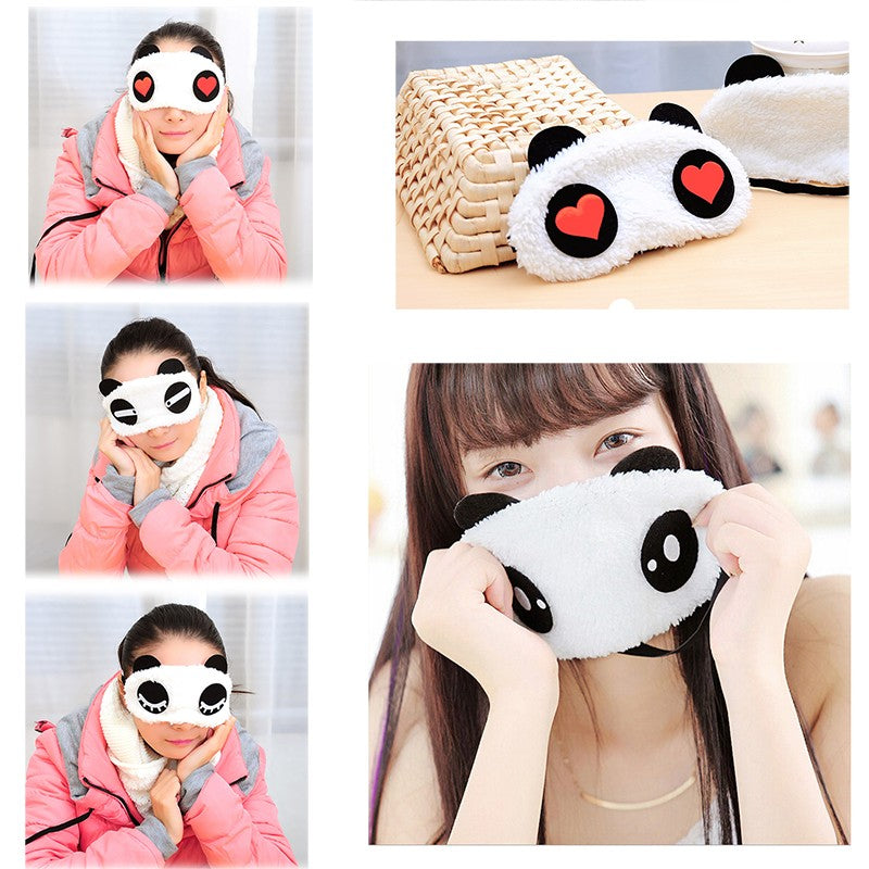 4 Styles Cute Panda Face Eye Travel Sleep Lightproof Mask Blindfold Portable Nap Cover