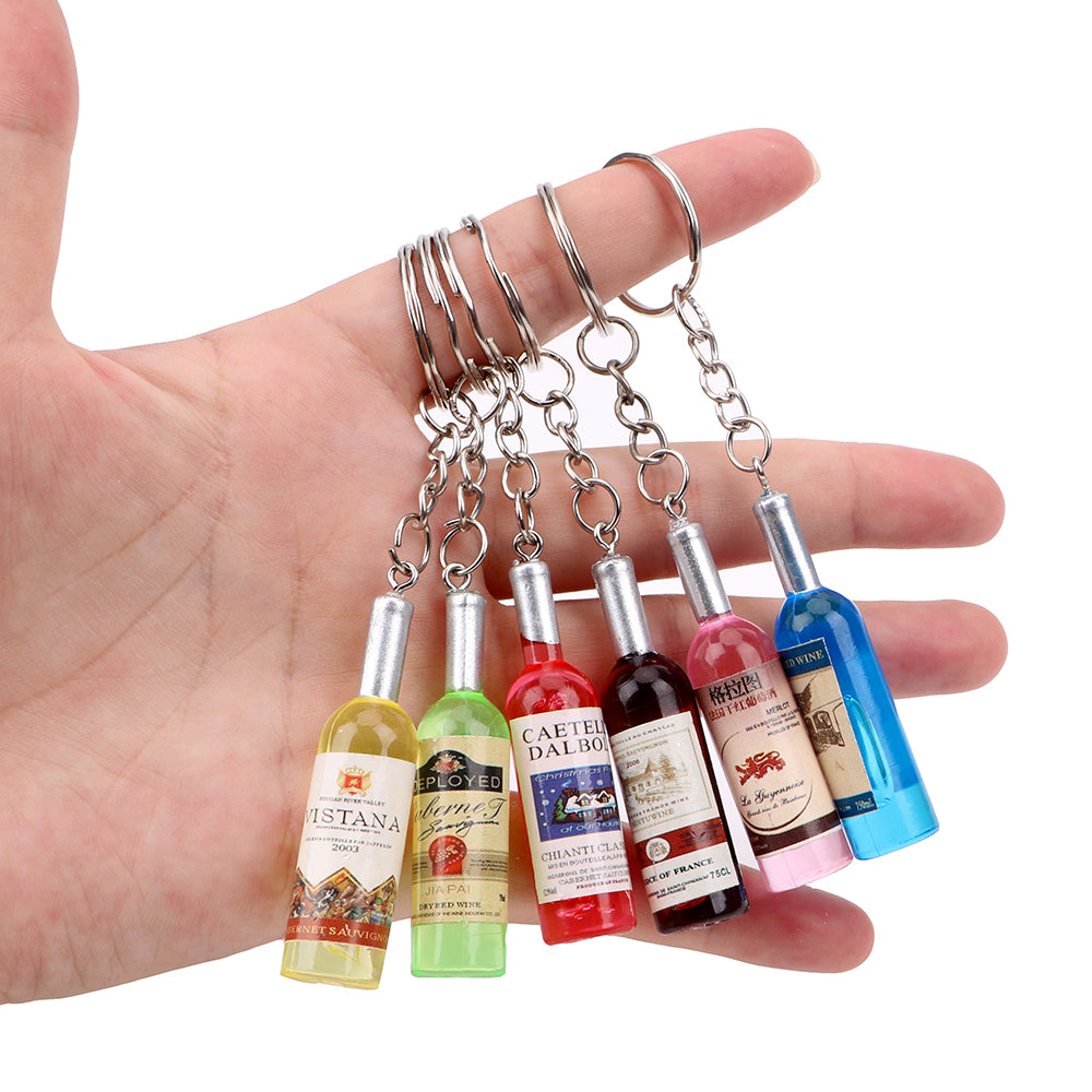 Car Keychain Auto Key Rings Wine Bottle Key Chains Holder Handmade Resin Keyring Car-styling Women/Men's Fashion 2018 New