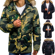 Load image into Gallery viewer, Men Outdoor Warm Winter Thick Jacket Plus Fur Hooded Coat Jacket