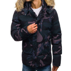 Men Outdoor Warm Winter Thick Jacket Plus Fur Hooded Coat Jacket