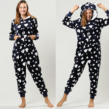 Load image into Gallery viewer, Womens Fashion Printing Hooded Flannel Long Sleeve Onesies Tracksuit