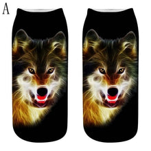 Load image into Gallery viewer, HOT Selling Fashion 1 Pair 3D Wolf Printing Anklet Socks for Men And Women